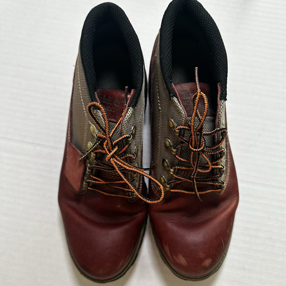 Timberland Converge Waterproof Burgundy Leather/Canvas Field Boots sz 9M main image 7